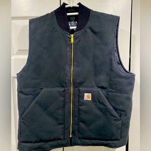 CARHARTT V01 RELAXED FIT FIRM DUCK INSULATED RIB COLLAR VEST SIZE LARGE